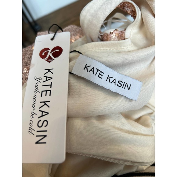 Kate Kasin Sequin Dress Sleeveless Maxi Evening ROSE GOLD. Size 12. Worn Once - Picture 8 of 10